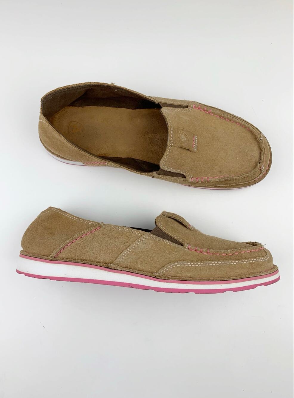 Ariat Tan Suede Cruiser Shoes Slip On Loafers Comfort Casual Women's 9.5